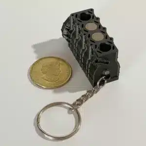 Automotive Accessories 4 Cylinder Engine Keychain - Black & Gold