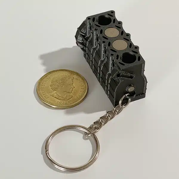 Automotive Accessories 4 Cylinder Engine Keychain - Black & Gold