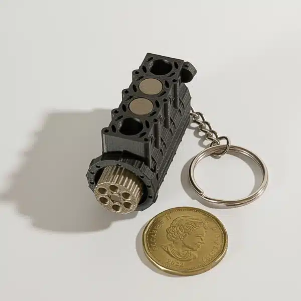 Automotive Accessories 4 Cylinder Engine Keychain - Black & Gold