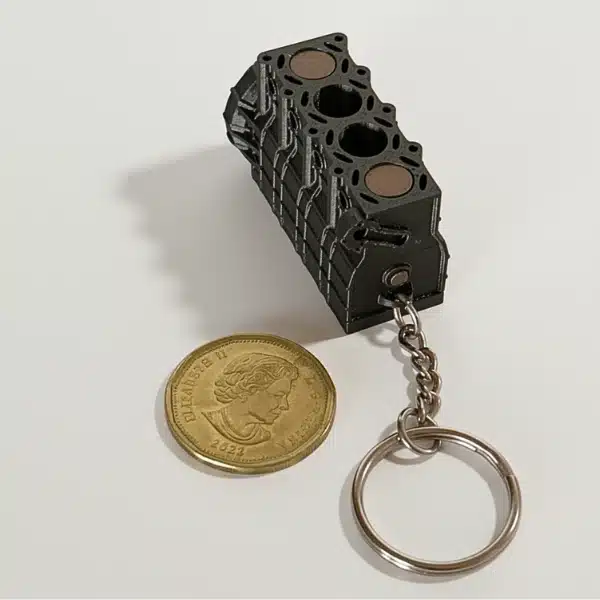 Automotive Accessories 4 Cylinder Engine Keychain - Black & Bronze