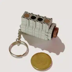 Automotive Accessories 4 Cylinder Engine Keychain - Grey & Bronze